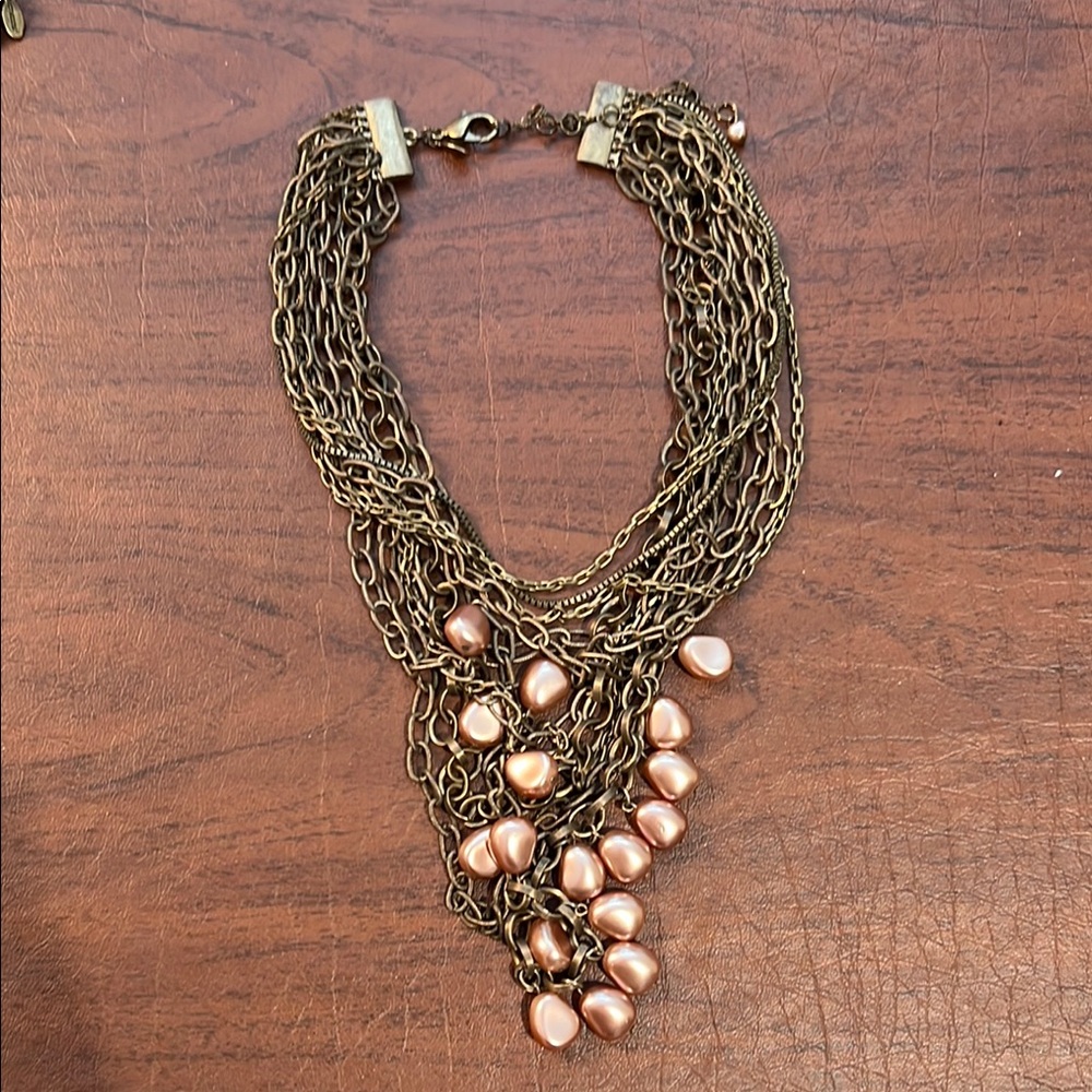 Elegant Bronze Layered Necklace